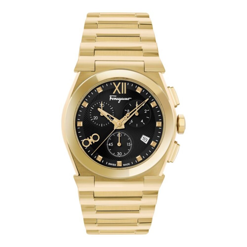 Ferragamo Vega Chrono Bracelet Watch Gold Mens
